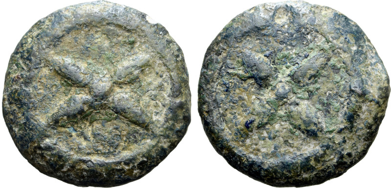 No Reserve 

Etruria, uncertain mint cast Æ Uncia. 3rd century BC. Wheel with fo...