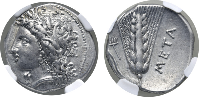 No Reserve 

Lucania, Metapontion AR Stater. Circa 330-290 BC. Da-, magistrate. ...