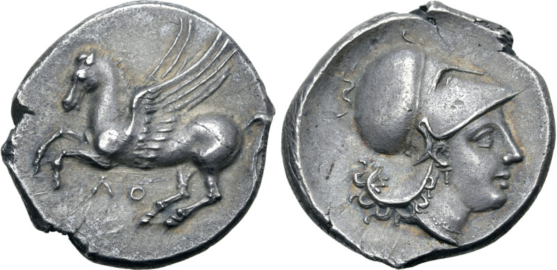 Reserve: £1,000 

Bruttium, Lokroi Epizephyrioi AR Stater. Circa 350-275 BC. Peg...