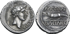 Kingdom of Mauretania, Juba II, with Kleopatra Selene, AR Denarius.