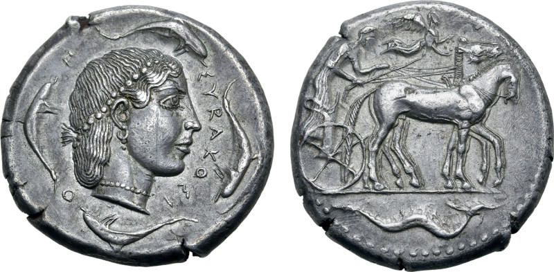 Reserve: £11,500 

Sicily, Syracuse AR Tetradrachm. Second Democracy, circa 460-...