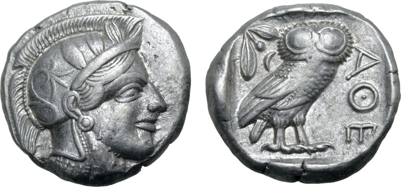 No Reserve 

Attica, Athens AR Tetradrachm. Circa 454-404 BC. Head of Athena to ...