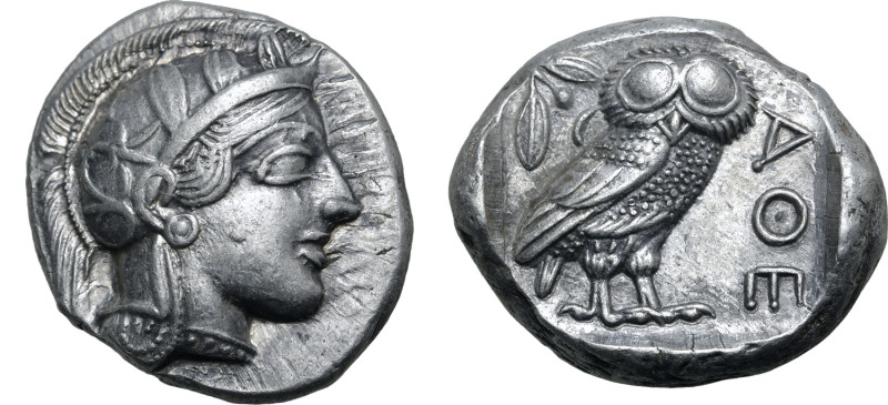 No Reserve 

Attica, Athens AR Tetradrachm. Circa 454-404 BC. Head of Athena to ...