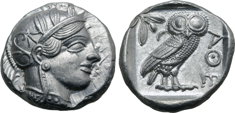 No Reserve 

Attica, Athens AR Tetradrachm. Circa 454-404 BC. Head of Athena to ...