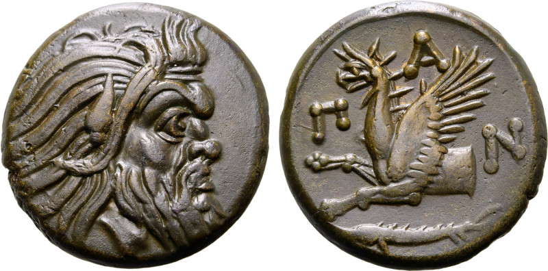 No Reserve 

Kimmerian Bosporos, Pantikapaion Æ 21mm. Circa 310-304/3 BC. Head o...