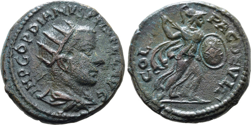 No Reserve 

Gordian III Æ 22mm of Deultum, Thrace. AD 241-242. IMP GORDIANVS PI...