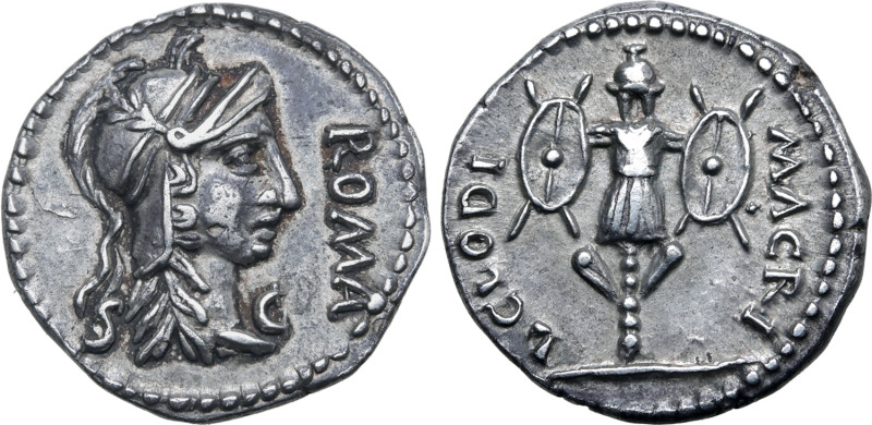 No Reserve 

Clodius Macer AR Denarius. Carthage(?), April - October(?) AD 68. H...