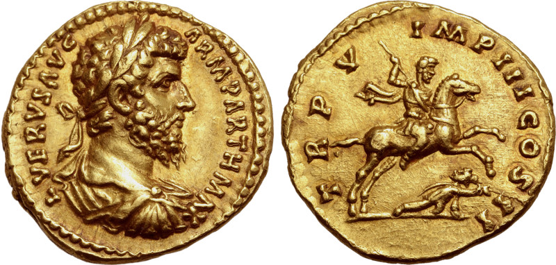 No Reserve 

Lucius Verus AV Aureus. Rome, AD 165. L VERVS AVG ARM PARTH MAX, la...