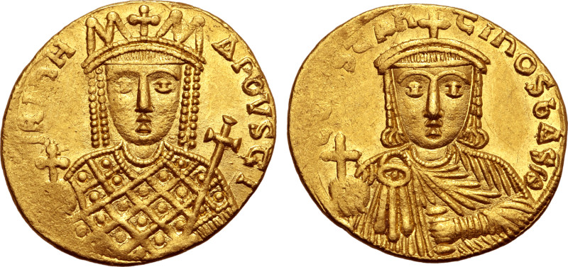 No Reserve 

Constantine VI and Irene AV Solidus. Constantinople, AD 793-797. IR...