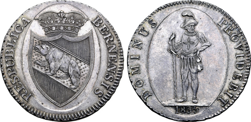 No Reserve 

Switzerland, Bern AR Taler. 1835. REPUBLICA BERNENSIS, crowned coat...
