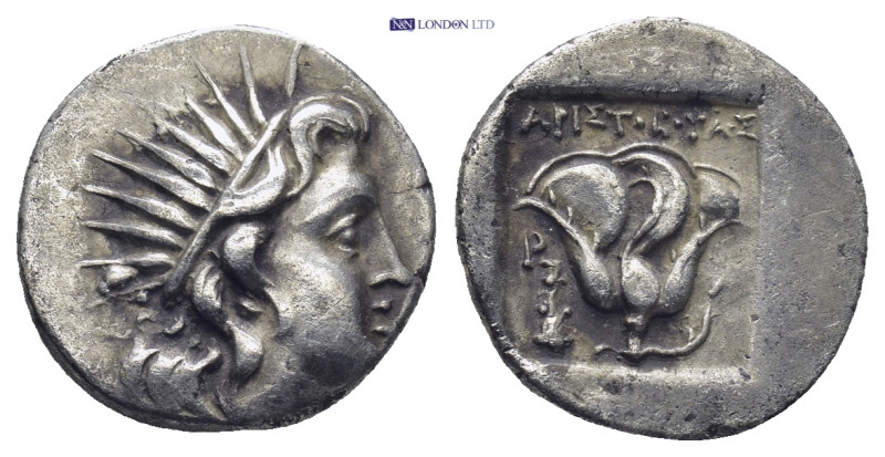 Rhodos, Rhodes AR Plinthophoric Drachm. Circa 190-170 BC. Aristoboulos, magistra...