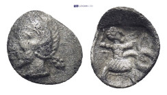 Asia Minor. Uncertain Mint 420-390 BC. Tetartemorion AR (0.18 Gr. 7mm.)