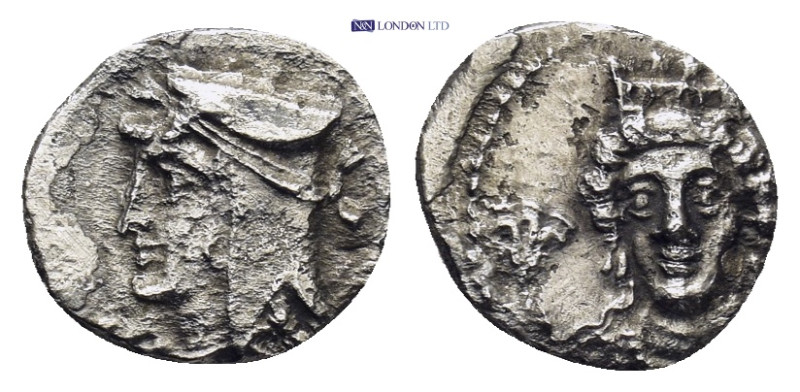CILICIA, Uncertain. 4th century BC. AR Obol (0.65 Gr. 11mm.) 
Head of Satrap lef...