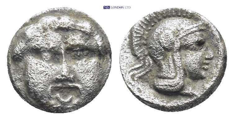 Pisidia. Selge circa 350-300 BC. Obol AR (0.96 Gr. 9mm.) 
Gorgoneion. 
Rev. Head...