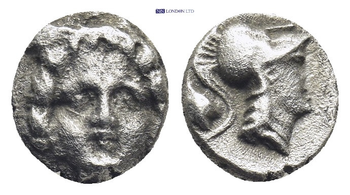 Pisidia. Selge circa 350-300 BC. Obol AR (0.9 Gr. 9mm.) 
Gorgoneion. 
Rev. Head ...