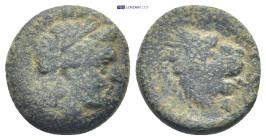 TROAS. Antandros. AE (4th-3rd centuries BC). (8Gr. 20mm.) Laureate head of Apollo right. Rev. Head of lion right.