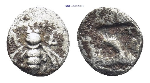 IONIA. Ephesos. Tetartemorion (Circa 500-420 BC). (0.19 Gr. 6mm.)
 Bee.
 Rev: Ε ...