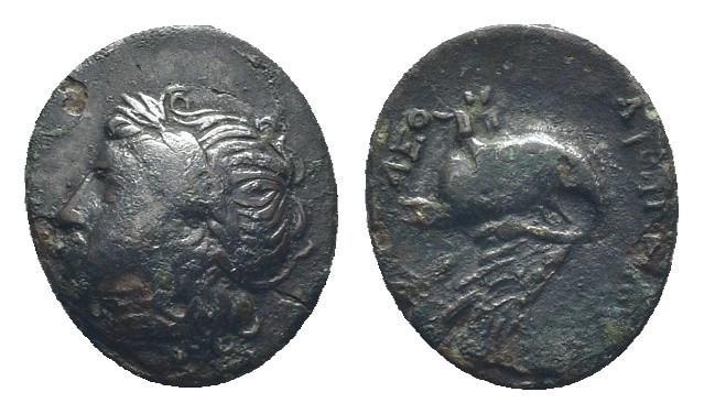 IONIA, Leukai. Circa 350-300 BC. Æ (17mm, 2.37 g). Promakosa-, magistrate. Laure...