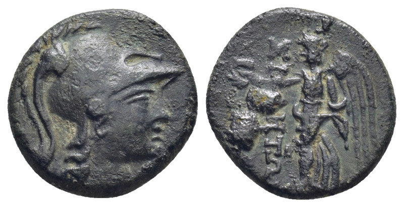 Pamphylia. Side circa 200-36 BC. Bronze Æ (16mm., 2.48 g). Helmeted head of Athe...