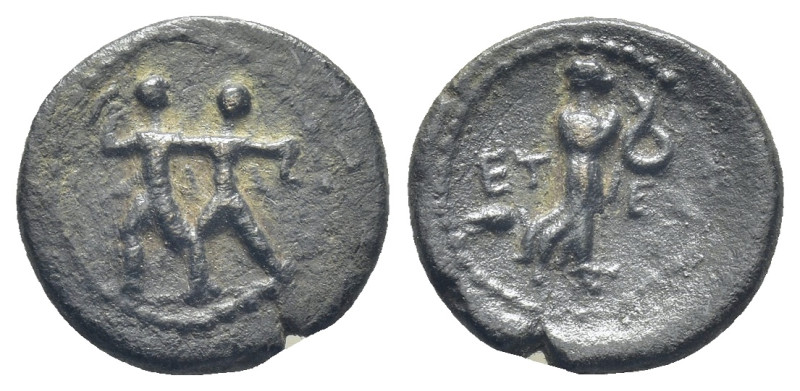 PISIDIA. Etenna. Ae (14mm, 1.7 g) (1st century BC). Obv: Two men standing side b...