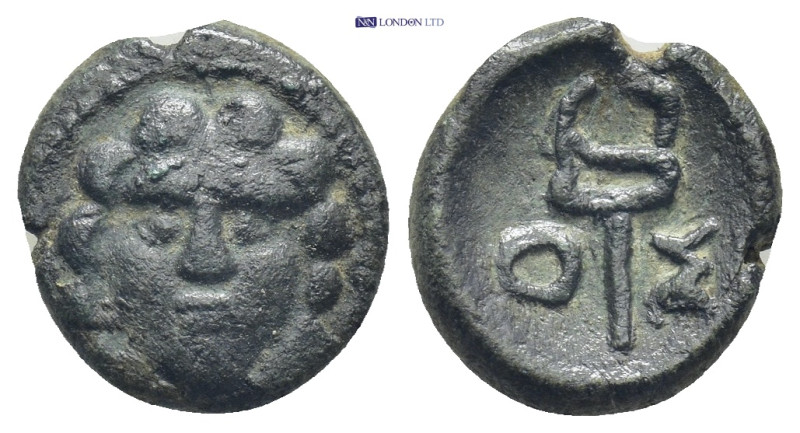 PAMPHYLIA, Aspendos. 2nd-1st centuries BC. Æ (13mm, 2.5 g). Facing gorgoneion / ...