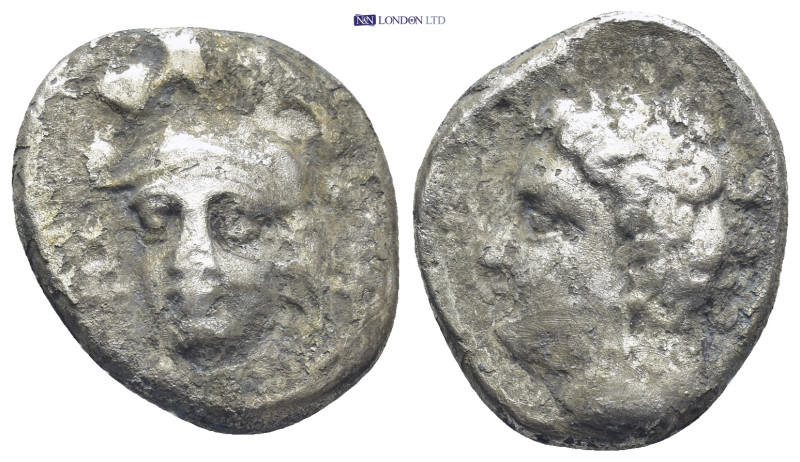 CILICIA, Issos. Circa 380-370 BC. AR Stater (9.9 Gr. 22mm.)
 Head of Athena faci...