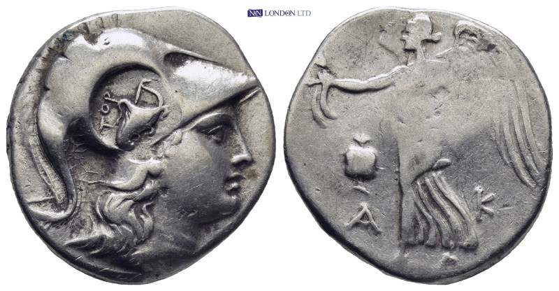 PAMPHYLIA, Side. Circa 205-100 BC. AR Tetradrachm (16.88 Gr. 27mm.). 
Helmeted h...