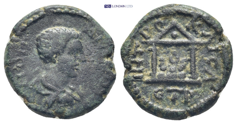 Cappadocia, Caesarea-Eusebia, Diadumenian, as Caesar, Æ (18mm, 5.66 g) Dated RY ...