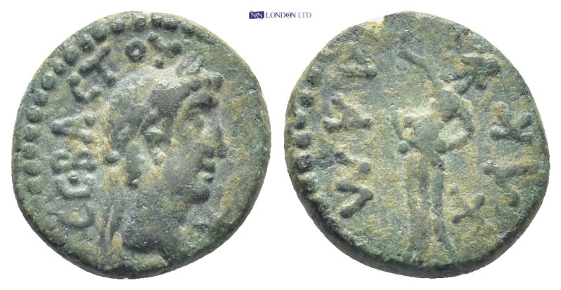 MYSIA. Lampsacus. Augustus, 27 BC-AD 14. AE. (3 Gr. 15mm.)
 Laureate head of Aug...