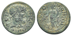 PISIDIA. Termessos. Pseudo-autonomous. Ae (27mm, 13.33 g) (2nd-3rd centuries AD). Obv: TEPMHCCEΩΝ / Θ. Wreathed head of Zeus right. Rev: TΩΝ MΕΙΖONΩN ...