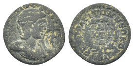PHRYGIA. Hierapolis. Annia Faustina (Augusta, 221). Ae. (23mm, 6.9 g) Obv: ANNIA ΦAVCTEINA CE. Draped bust right. c/m: male figure standing left with ...