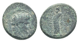 PHRYGIA. Laodicea ad Lycum. Tiberius (14-37). Ae. (21mm, 6.9 g) Dioscourides, magistrate. Obv: ΣΕΒΑΣΤΟΣ. Bare head right. Rev: ΔIOΣKOVPIΔHΣ ΛAOΔIKEΩN....