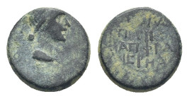 Phrygia, Eucarpia. Livia, Augusta (reign of Tiberius, 14-37). AE. (14mm, 3.0 g) Apphia, hierea, magistrate. Obv: [Σ]ΕΒ[ΑΣΤΗ]. Draped bust of Livia, ri...