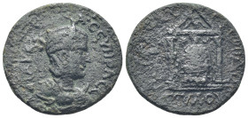 Perge, Pamphylia. Otacilia Severa (wife of Philip I) Æ (28mm, 10.3 g) AD 244-249. ΜΑΡΚΙΑ ѠΤΑ ϹЄΥΗΡΑ ϹЄ, diademed and draped bust to right, crescent at...
