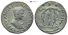 Pisidia: Cremna Tranquillina (Gordian III, 238-244) (8 Gr. 21mm.)
Diademed and draped bust right, set on crescent. 
Rev. The three Graces.