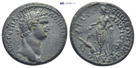 CARIA. Antiochia ad Maeandrum. Domitian, 81-96. Diassarion (8.8 Gr. 23mm.)
Laurate head of Domitian to right. 
Rev. Dionysos standing left, holding ka...