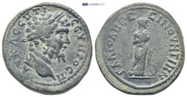 GALATIA, Pessinus. Septimius Severus. AD 193-211. AE. (21.7 Gr. 30mm.)
Laureate head to right 
Rev. Nemesis standing, rule in her right hand and wheel...