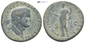 Asia Minor, Uncertain. Vespasian. AE. (12 Gr. 27mm.) 77/78 AD.
Laureate head of Vespasian.
Rev: Ceres wearing kalathos standing facing, head left, hol...