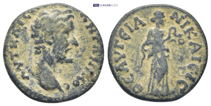 Bithynia. Nikaia . Antoninus Pius AD 138-161. AE. (5.6 Gr. 21mm.)
Laureate head ...