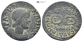 PHRYGIA, Hierapolis. temp. Philip I. AD 244-249. AE (4 Gr. 21mm.). Homonoia with Sardis. 
Draped bust of the Senate right 
Rev. Two wreathes containin...