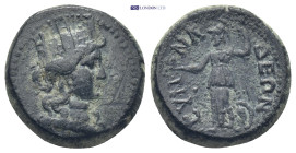 PHRYGIA. Synnada. Pseudo-autonomous (Late 1st or early 2nd century?). Ae. (18mm, 6.98 g) Obv: Head of Tyche right, wearing mural crown. Rev: CYNNAΔEΩN...