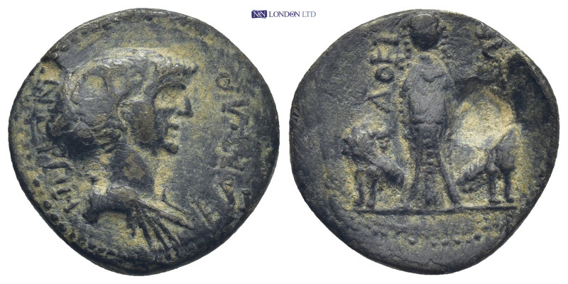 Phrygia, Docimeum, AE 18 (4.78 g, 20 mm) Nero (54-68) Obv: ΝΕΡΩΝ ΚΑΙΣΑΡ; bare-he...