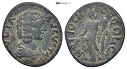 PISIDIA. Antioch.Julia Domna. 193-217 AD. AE (22mm, 5.3 g) Bronze.IVLIA AVGVSTA, draped bust of Julia Domna right / ANTIOCHE GEN COL CA, Tyche standin...