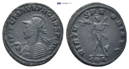 PROBUS (276-282). Antoninianus. (21mm, 3.34 g) Siscia. Obv: IMP C M AVR PROBVS P F AVG. Radiate, helmeted and cuirassed bust left, holding spear and s...