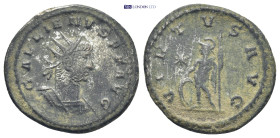 Gallienus. Asian Mint. Circa 253-268. AR Antoninianus 22mm, 3.5 g). GALLIENVS AVG, radiate, draped, cuirassed bust right / VIRTVS AVG, Soldier standin...