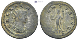 Gallienus BI Antoninianus. (21mm, 3.1 g) Antioch, AD 264. GALLIENVS AVG, radiate and draped bust right / IVBENTVS AVG, emperor standing left, holding ...