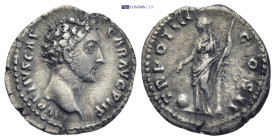 Marcus Aurelius , as Caesar (138-161 AD). AR Denarius (19mm, 3.14 g), Roma (Rome), 147-148 AD. Obv. AVRELIVS CAESAR AVG PII F, bare head right. Rev. T...