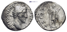Antoninus Pius (138-161). AR, Denarius. (3.0 g. 17 mm.) Rome. Obv: ANTONINVS AVG PIVS P P COS. Laureate and draped bust of Antoninus Pius, r. Rev: TR ...