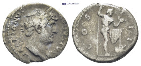 Hadrian, A.D. 117-138. AR Denarius, Rome. (3.26 Gr. 18mm.)
 Laureate head right of Hadrian, drapery on left shoulder. 
Rev. Neptune standing right, fo...