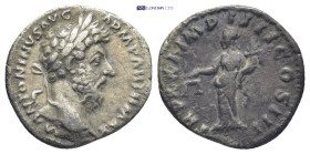 Marcus Aurelius, 161-180. Denarius Rome. (2.7 Gr. 19mm.)
 Laureate head of Marcus Aurelius to right. 
Rev. Aequitas standing front, head to left, hold...